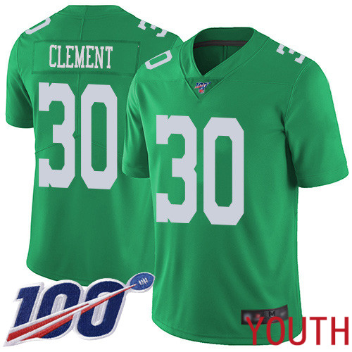Youth Philadelphia Eagles #30 Corey Clement Limited Green Rush Vapor Untouchable NFL Jersey 100th Season->women nfl jersey->Women Jersey